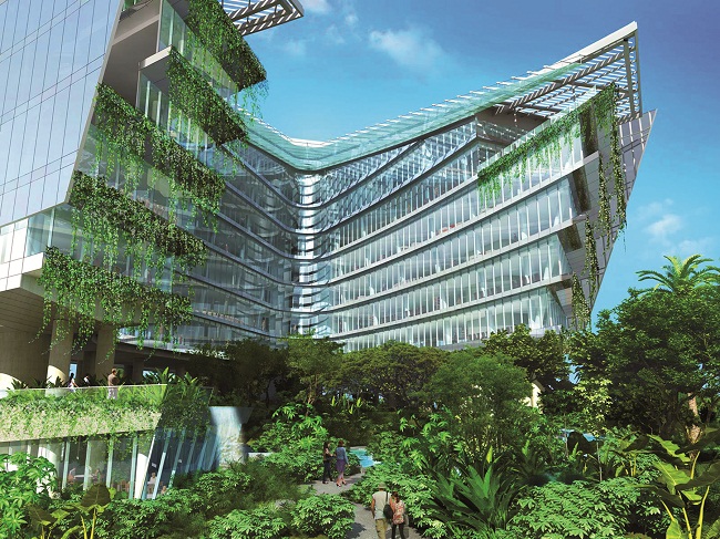 Inspiração: detalhe do complexo One North Park, conjunto de quatro grandes parques planejados pela Jurong Consultants em Cingapura (Divulgação)
