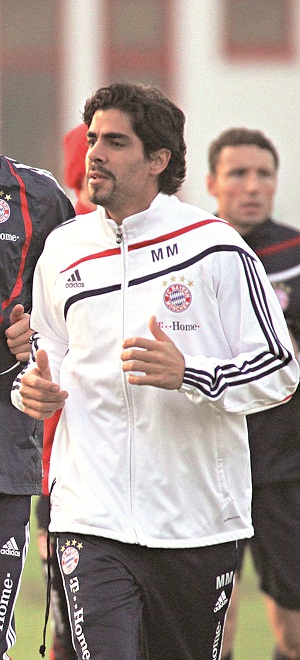 Marcelo Lins durante treino no Bayern de Munique, onde est h cinco temporadas: 'Meu relacionamento com os jogadores  extremamente profissional. Raramente 
os encontro fora do campo' (imago/Lackovic FC Bayern Mnchen)