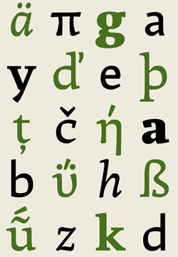 Braslica, uma tipografia desenvolvida  por Rafael Dietzsch para composio  de textos em lnguas indgenas (Divulgao)