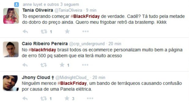 Usurios do Twitter postam reclamaes contra os preos 'maquiados' da promoo desta sexta-feira (Reproduo)