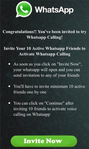 A tela utilizada pelos golpistas parece com o convite oficial do WhatsApp para os usu-ários testarem a nova funcionalidade do aplicativo