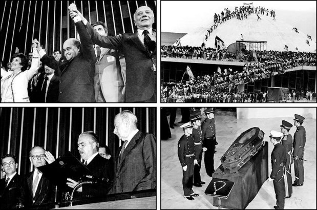 No dia 15 de maro de 1985 o pas presenciava diferentes sensaes: alegria pela volta da democracia, e apreenso pela doena de Tancredo Neves (Arquivo Senado/ABr/Divulgao)
