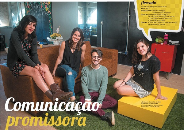Alessandra Cavendish (centro) e Fernanda Mujica (direita), com os estagiários Raquel Câmara(esquerda) e Giovani Mariani (Raimundo Sampaio/Encontro/D.A. Press)