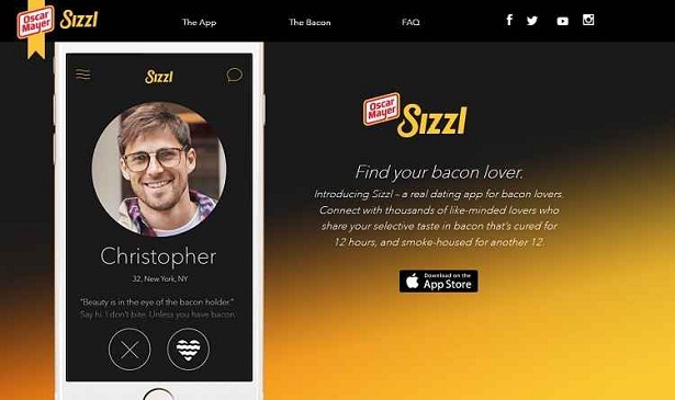 Por enquanto, o Sizzl, uma espécie de 'Tinder do bacon', está disponível apenas para usuários de iPhone e iPad  (oscarmayer.com/Reprodução)