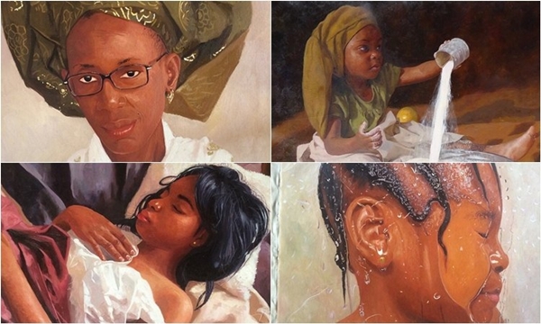 A riqueza de detalhes e o hiper-realismo chamam a ateno nas obras do pintor nigeriano Oresegun Olumide (Instagram/oluhyperclassical/Reproduo e Facebook/oresegun.olumide/Reproduo)