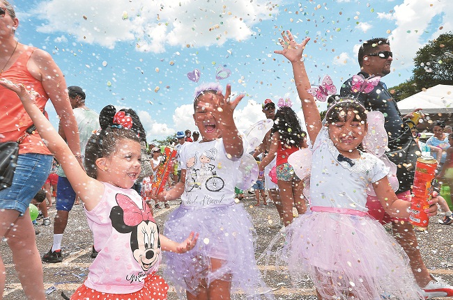 As crianas tambm brincam carnaval: o Baratinha anima o Parque da Cidade (Marcelo Ferreira/CB/DA Press)